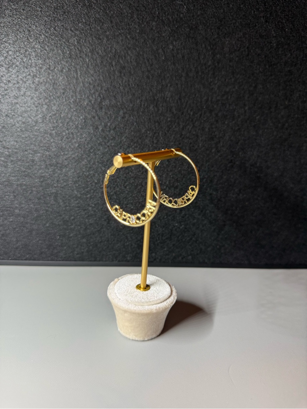 Capricorn Gold-Tone Statement Hoop Earrings 🗽